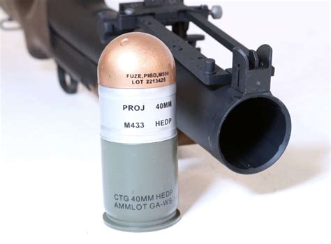 40 mm high-velocity ammunition types (NATO)Edit ; M430, M430A1 HEDP, high-explosive dual-purpose · M430 Shaped charge with ability to damage soft targets and . . Types of 40mm grenades